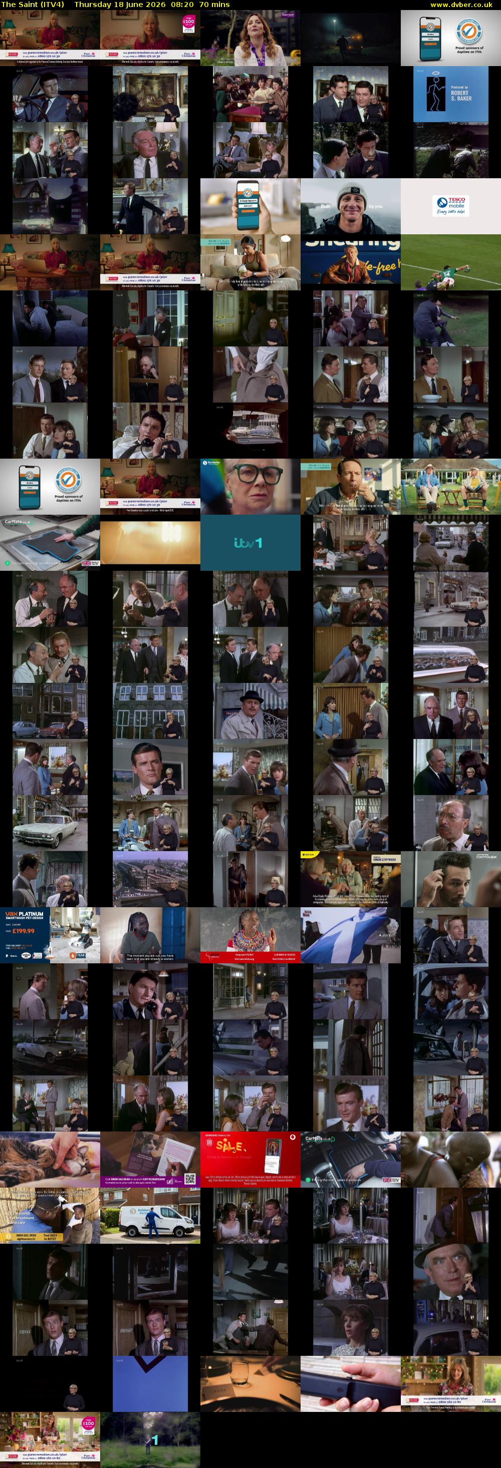 The Saint (ITV4) Thursday 18 June 2026 08:20 - 09:30