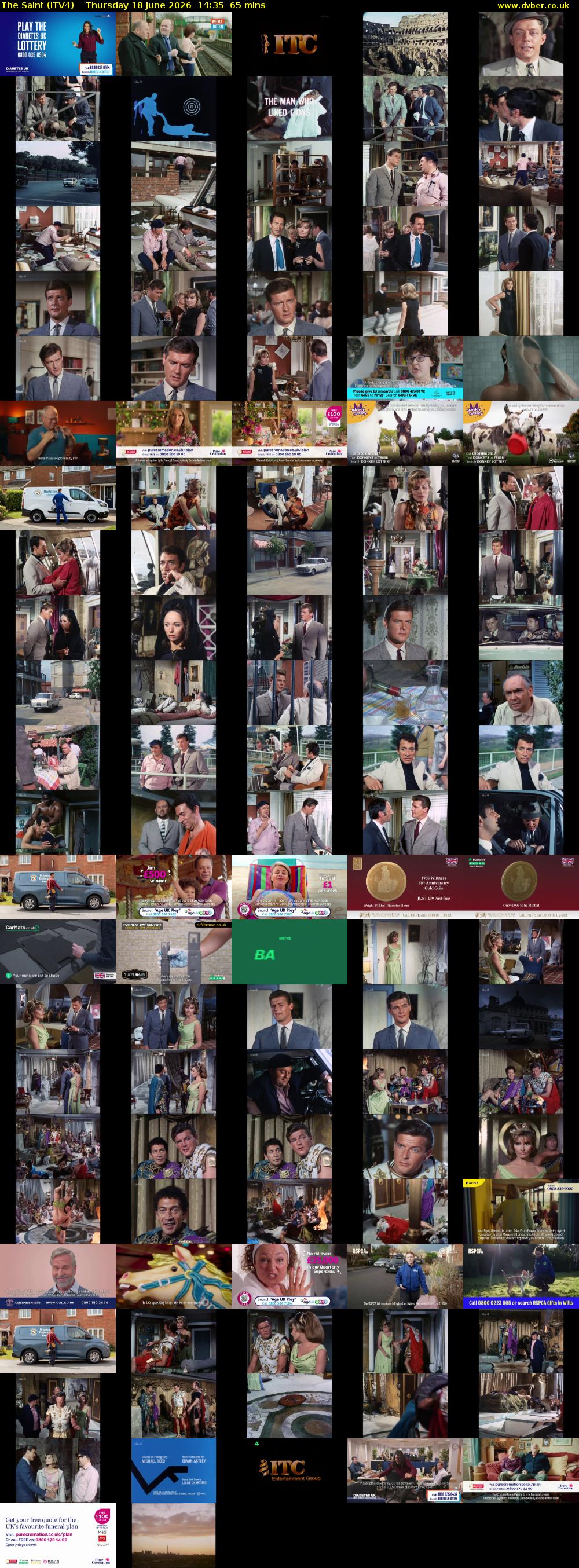 The Saint (ITV4) Thursday 18 June 2026 14:35 - 15:40