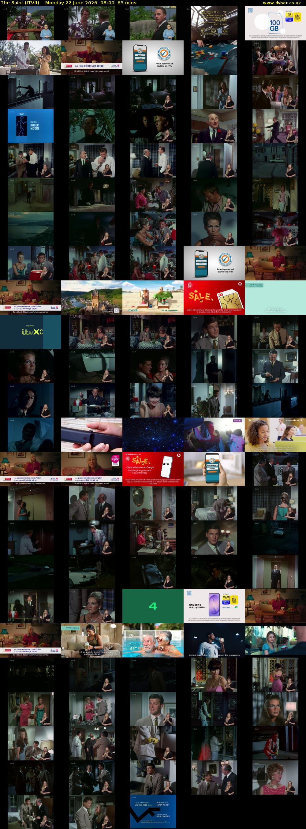 The Saint (ITV4) Monday 22 June 2026 08:00 - 09:05