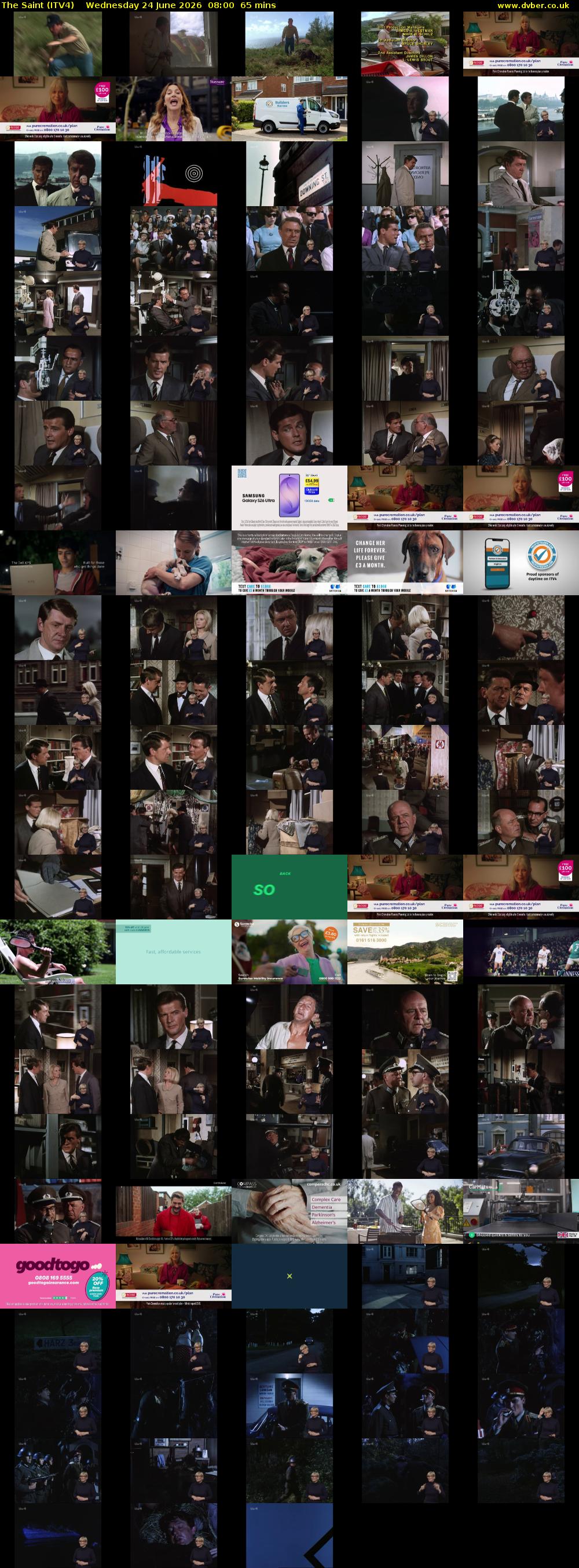 The Saint (ITV4) Wednesday 24 June 2026 08:00 - 09:05