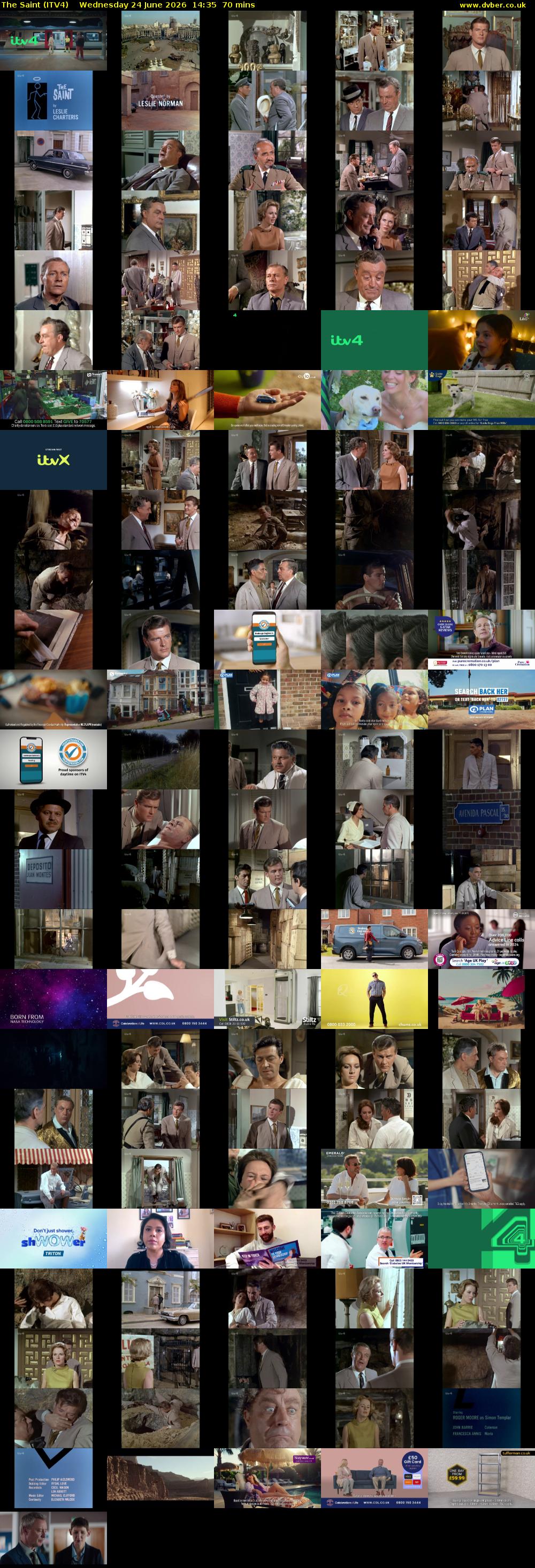 The Saint (ITV4) Wednesday 24 June 2026 14:35 - 15:45