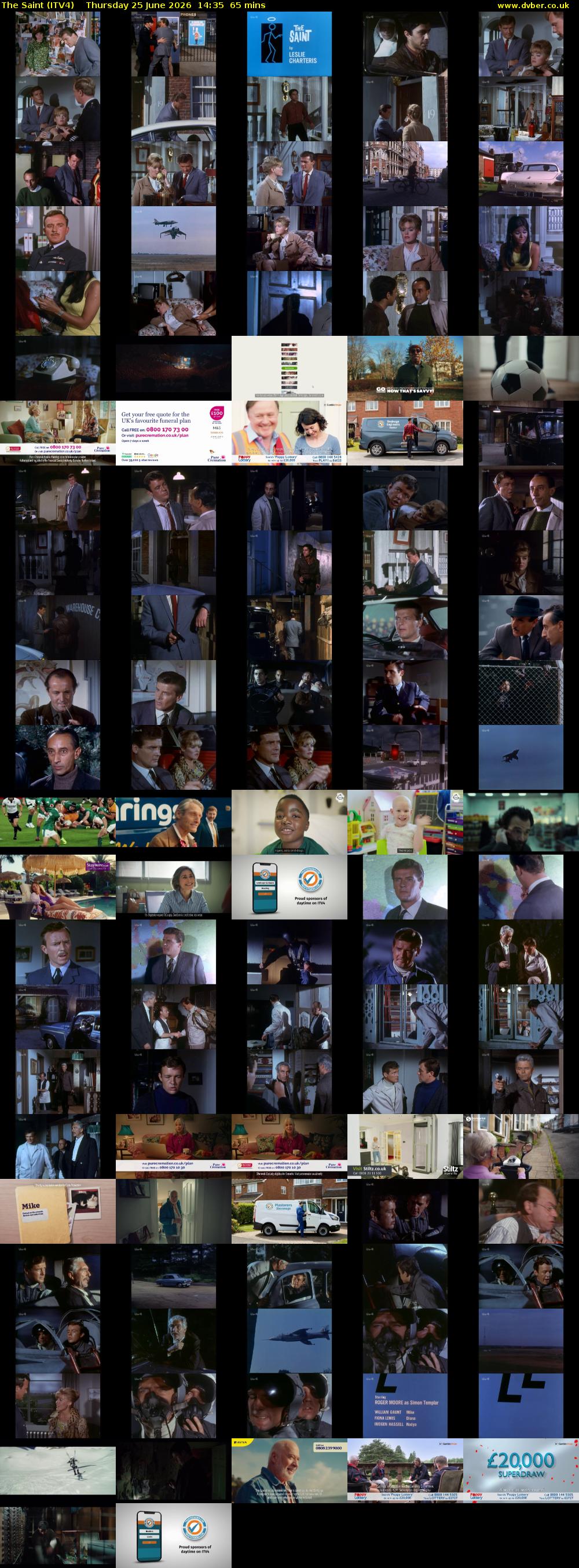 The Saint (ITV4) Thursday 25 June 2026 14:35 - 15:40
