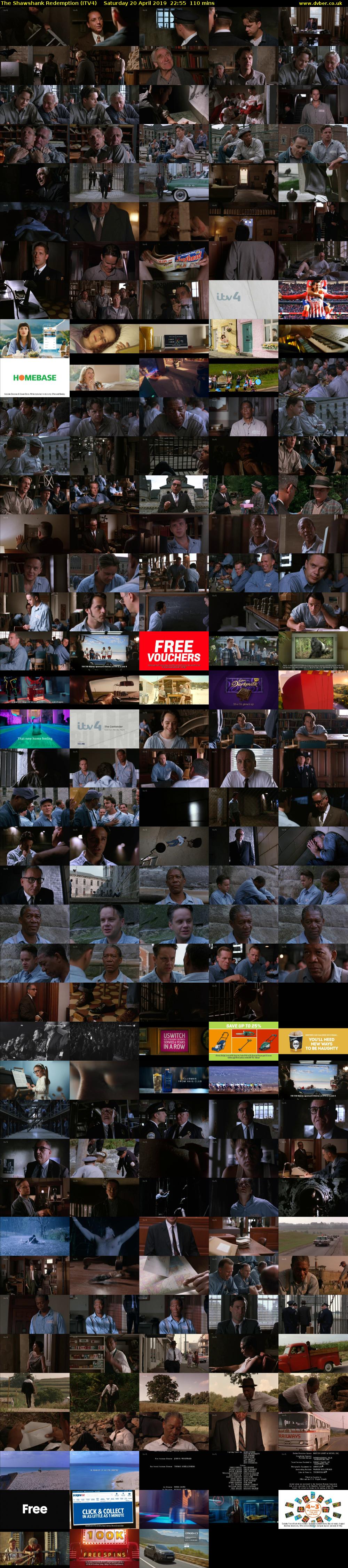 The Shawshank Redemption (ITV4) Saturday 20 April 2019 22:55 - 00:45