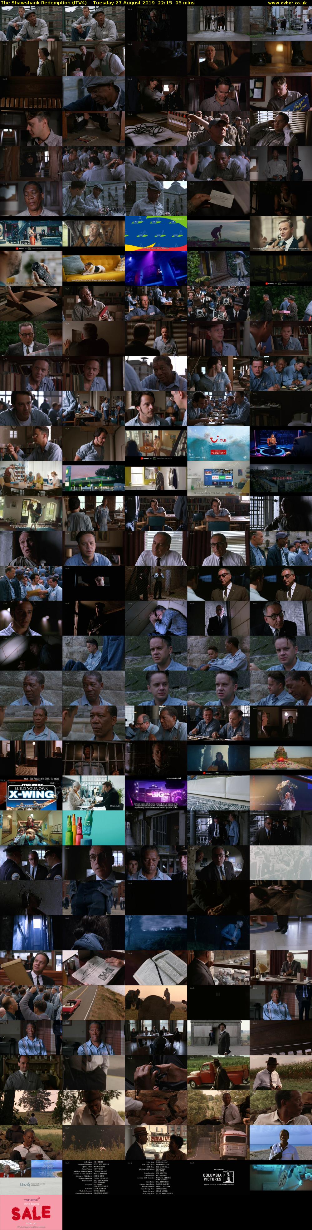 The Shawshank Redemption (ITV4) Tuesday 27 August 2019 22:15 - 23:50