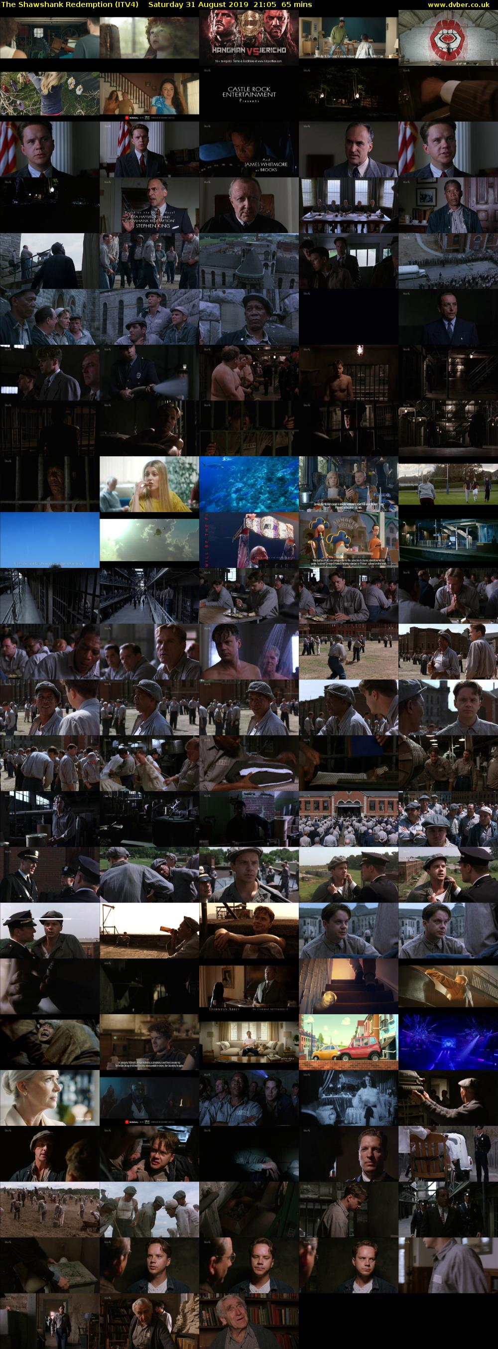 The Shawshank Redemption (ITV4) Saturday 31 August 2019 21:05 - 22:10