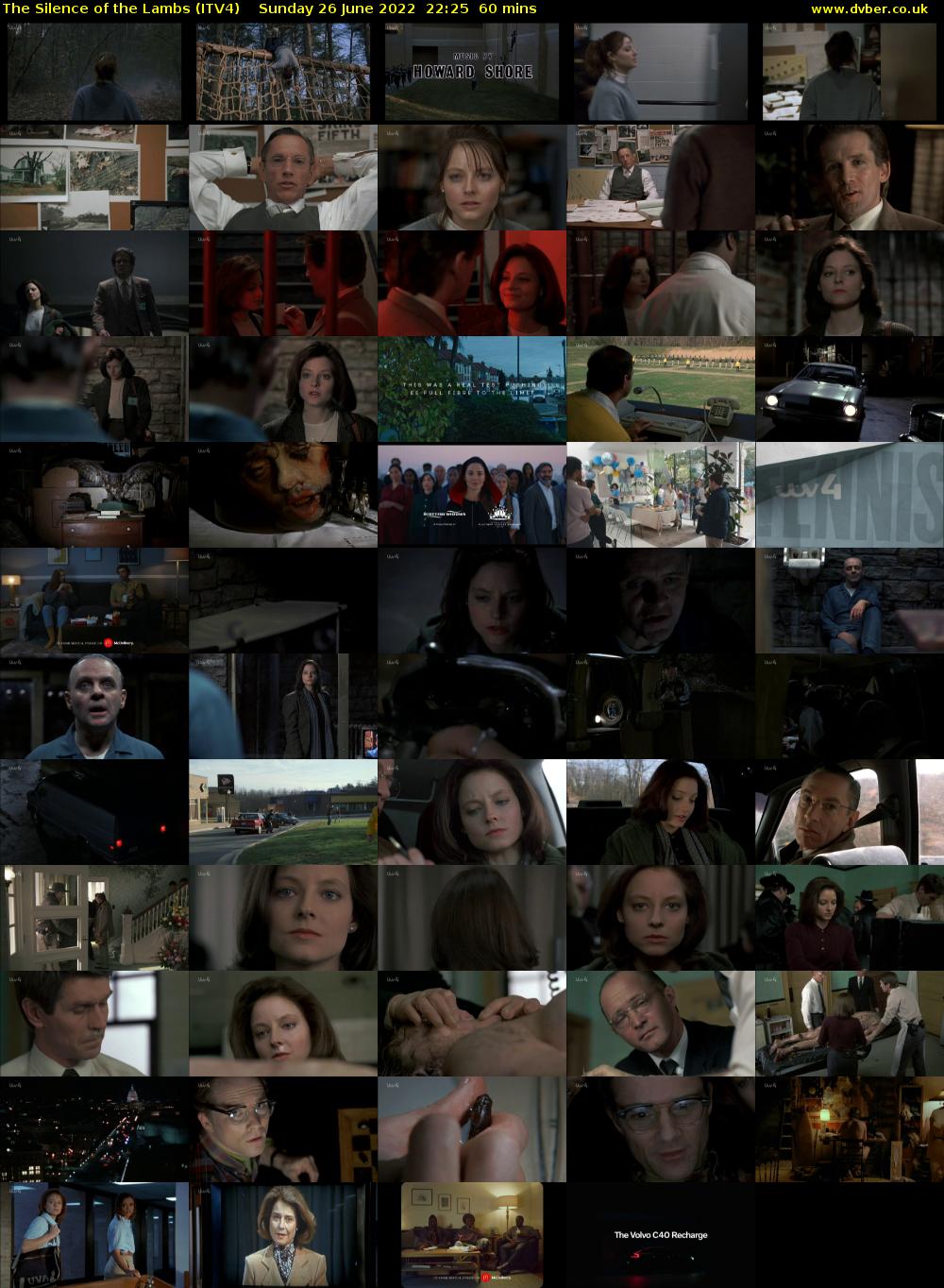 The Silence of the Lambs (ITV4) Sunday 26 June 2022 22:25 - 23:25
