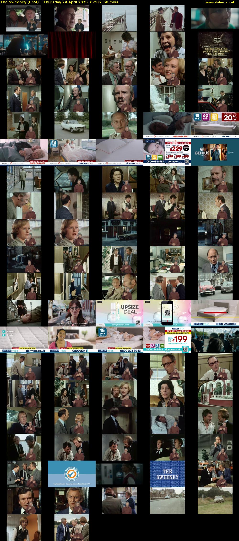 The Sweeney (ITV4) Thursday 24 April 2025 07:05 - 08:05