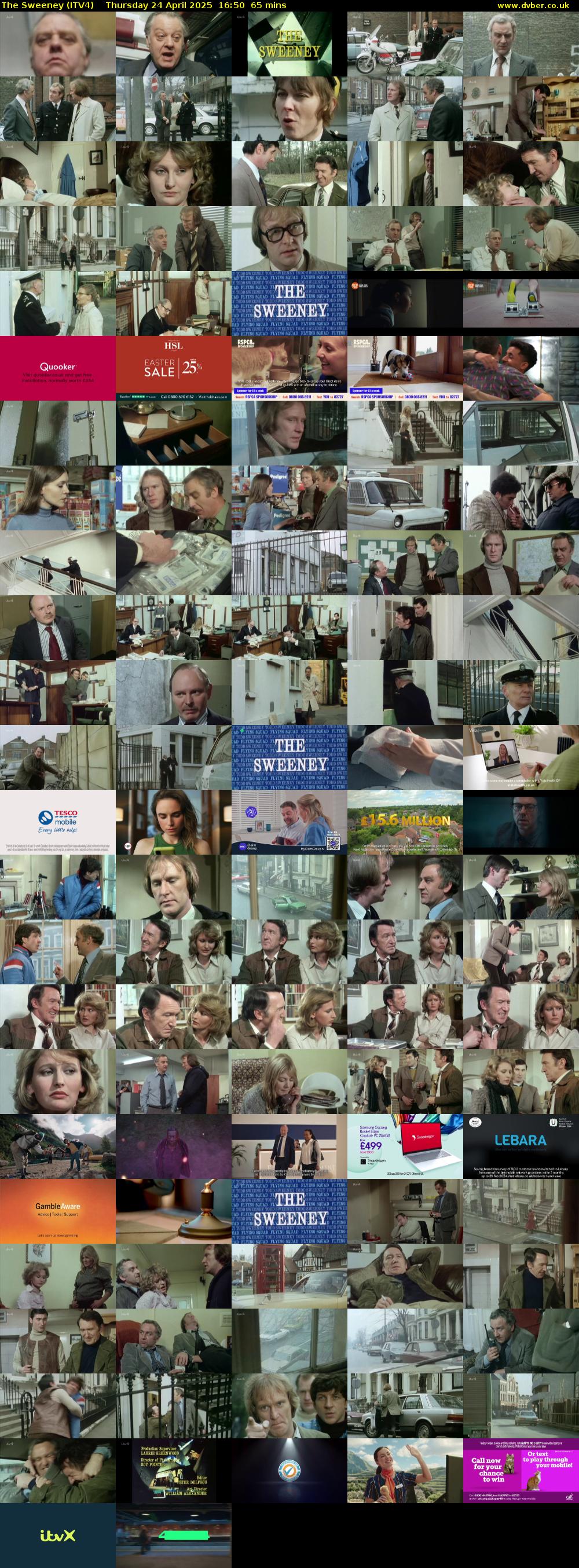 The Sweeney (ITV4) Thursday 24 April 2025 16:50 - 17:55
