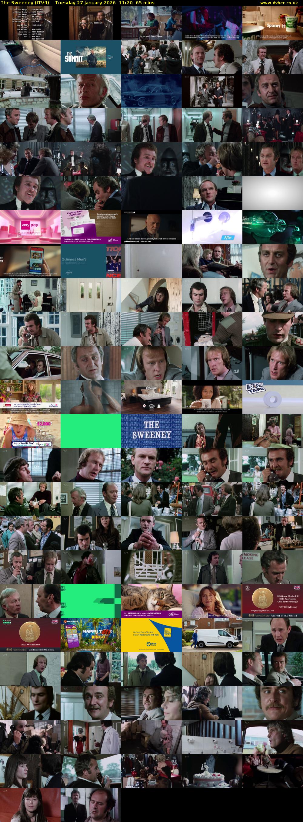 The Sweeney (ITV4) Tuesday 27 January 2026 11:20 - 12:25