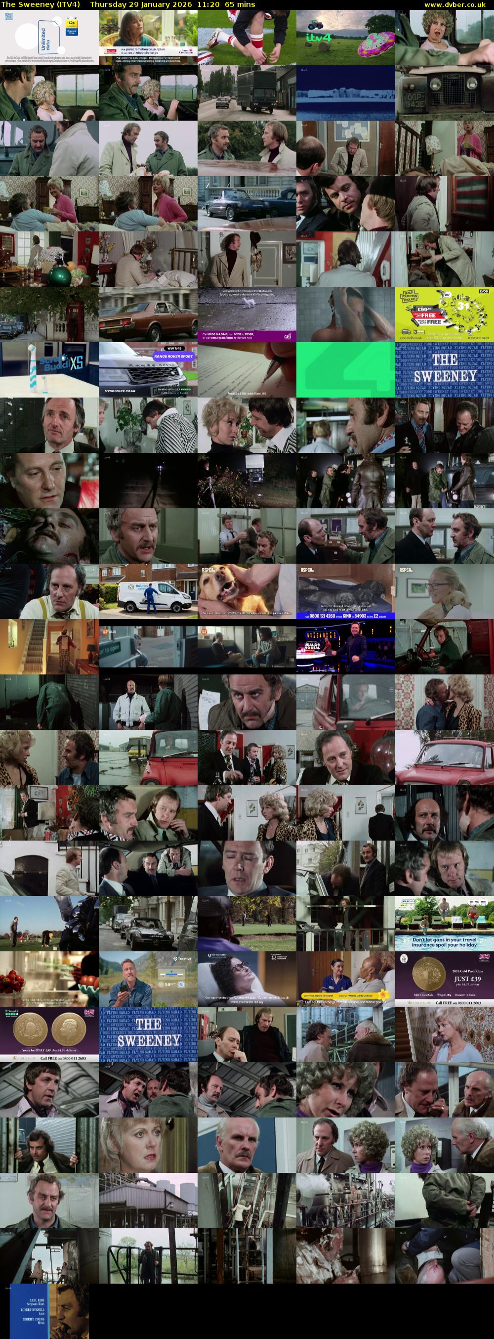 The Sweeney (ITV4) Thursday 29 January 2026 11:20 - 12:25
