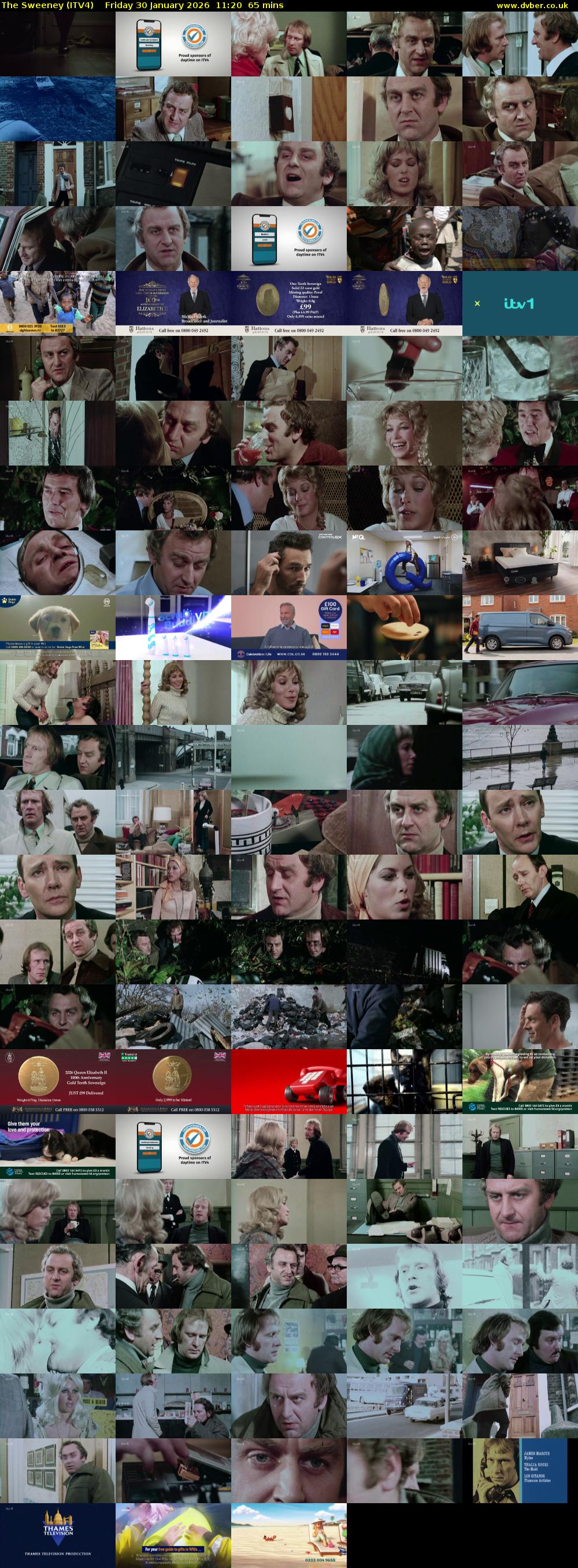 The Sweeney (ITV4) Friday 30 January 2026 11:20 - 12:25