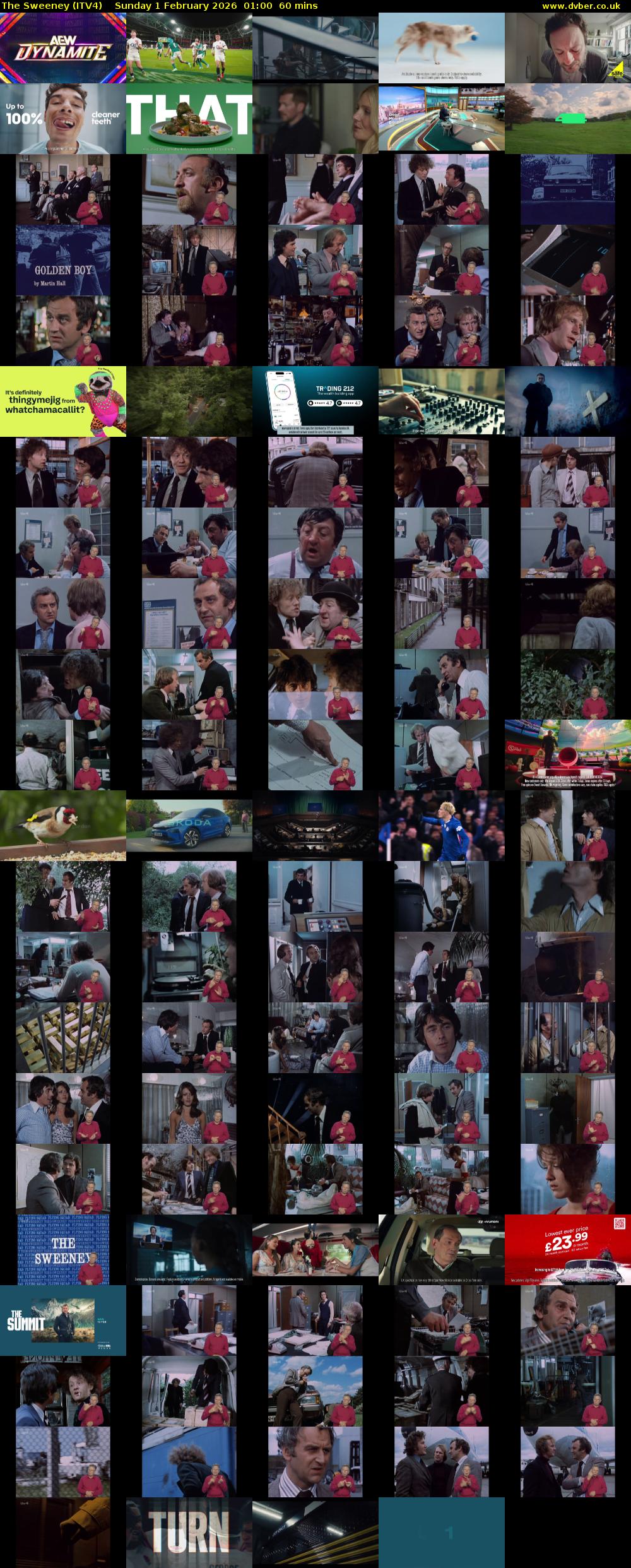 The Sweeney (ITV4) Sunday 1 February 2026 01:00 - 02:00