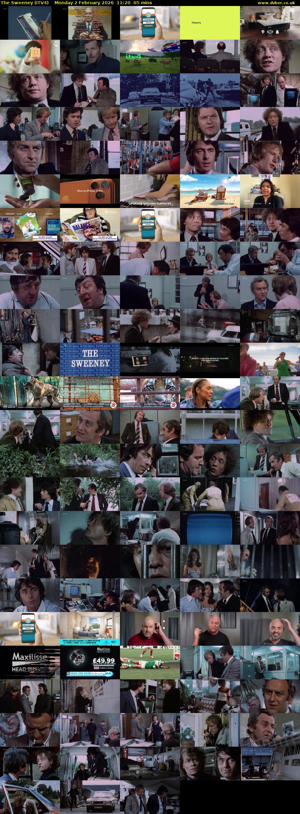 The Sweeney (ITV4) Monday 2 February 2026 11:20 - 12:25