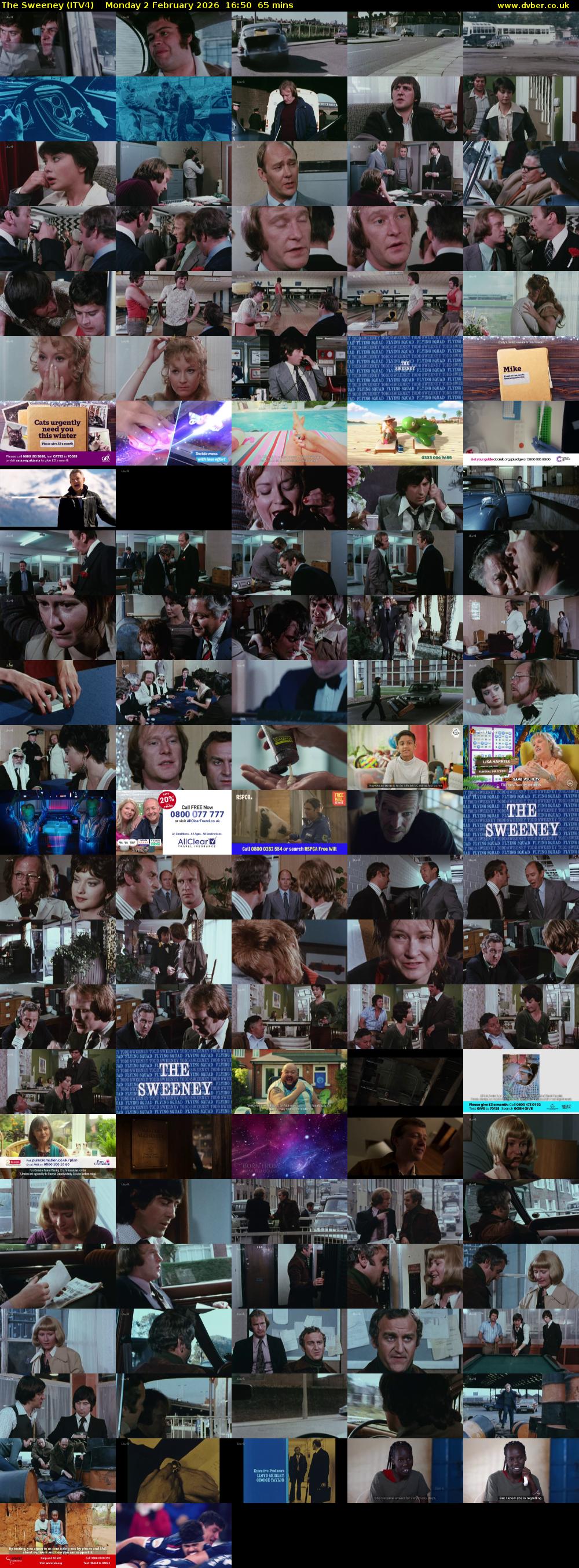 The Sweeney (ITV4) Monday 2 February 2026 16:50 - 17:55