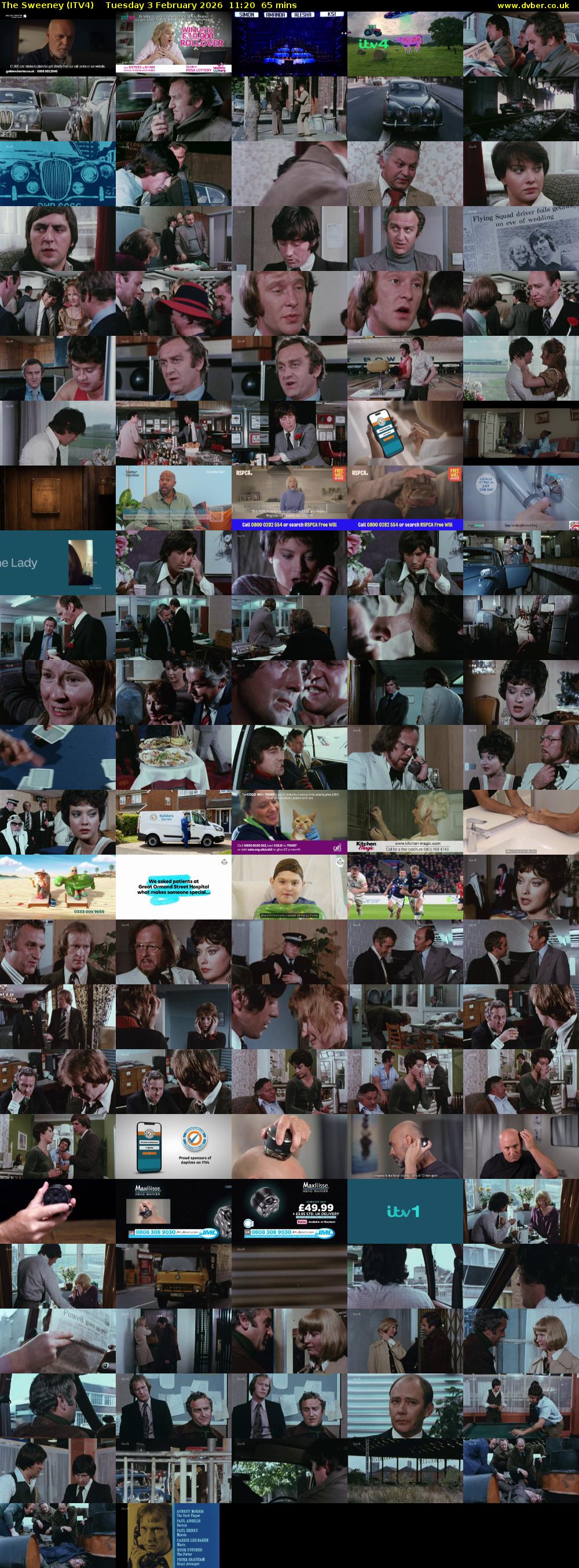 The Sweeney (ITV4) Tuesday 3 February 2026 11:20 - 12:25