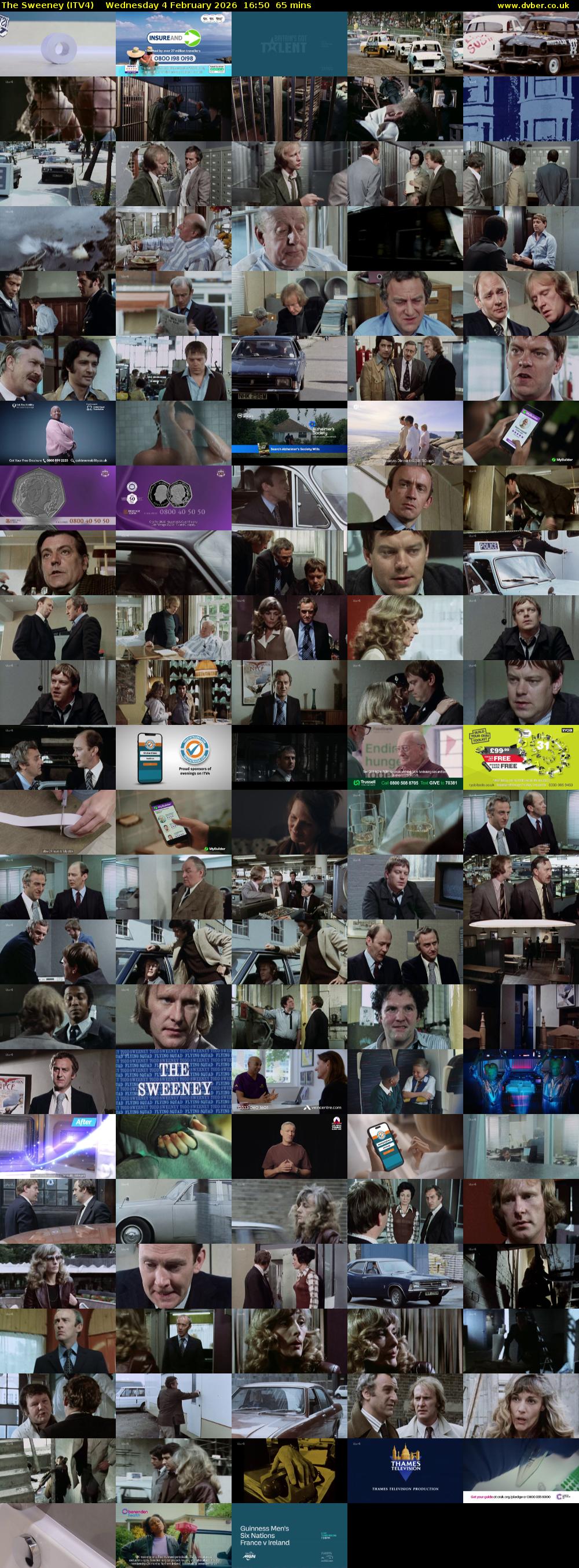 The Sweeney (ITV4) Wednesday 4 February 2026 16:50 - 17:55