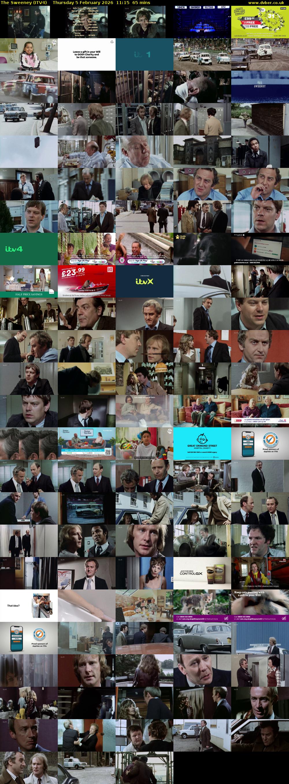 The Sweeney (ITV4) Thursday 5 February 2026 11:15 - 12:20