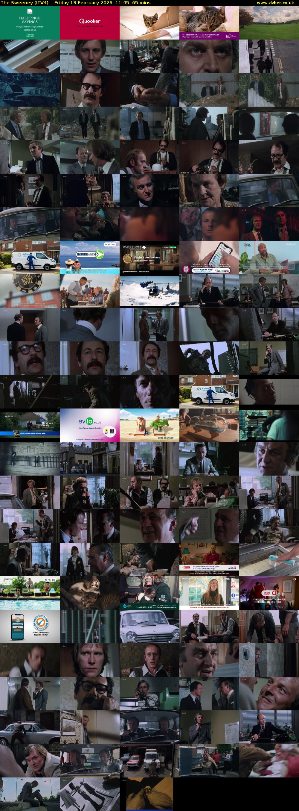 The Sweeney (ITV4) Friday 13 February 2026 11:45 - 12:50