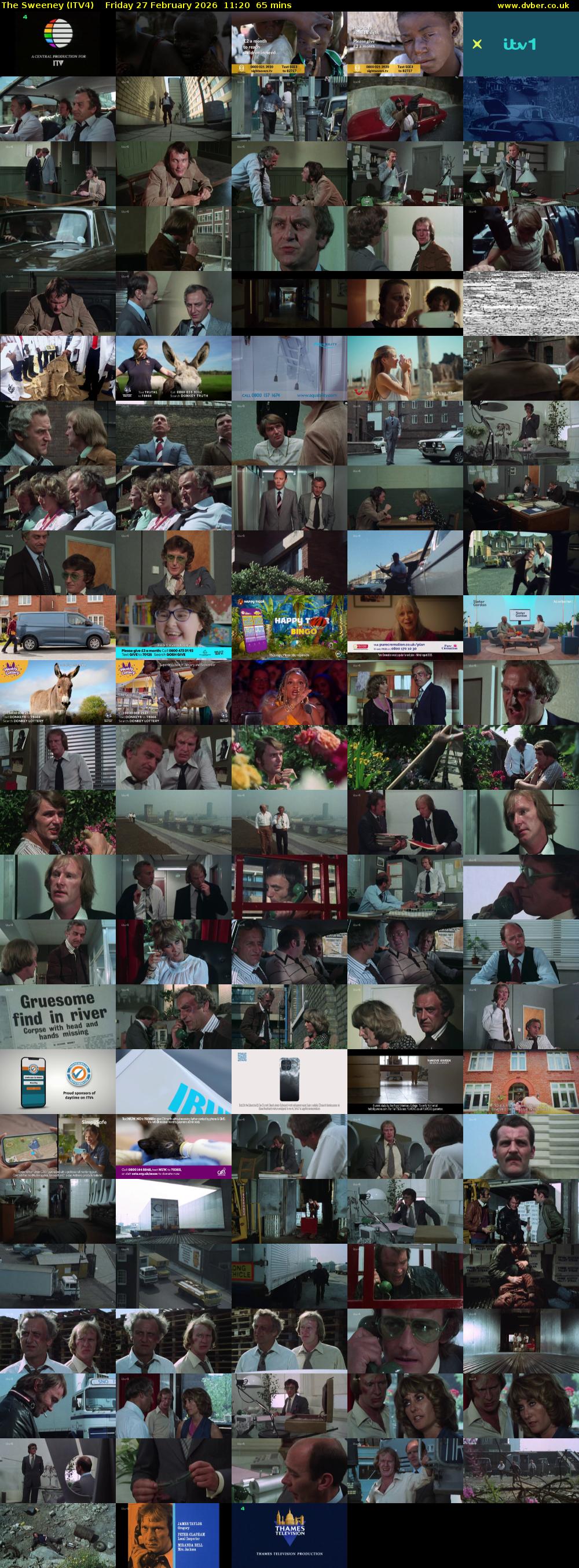 The Sweeney (ITV4) Friday 27 February 2026 11:20 - 12:25