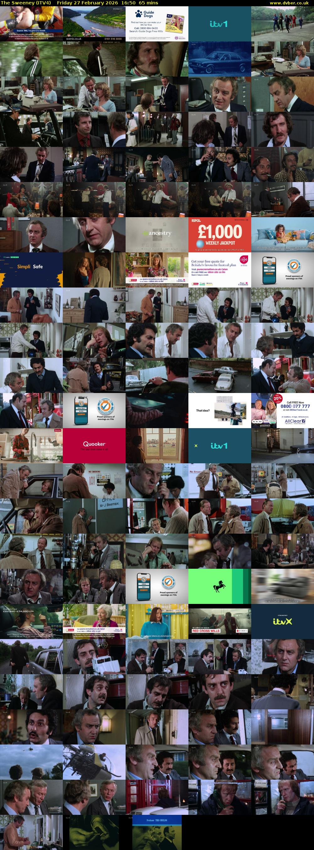 The Sweeney (ITV4) Friday 27 February 2026 16:50 - 17:55