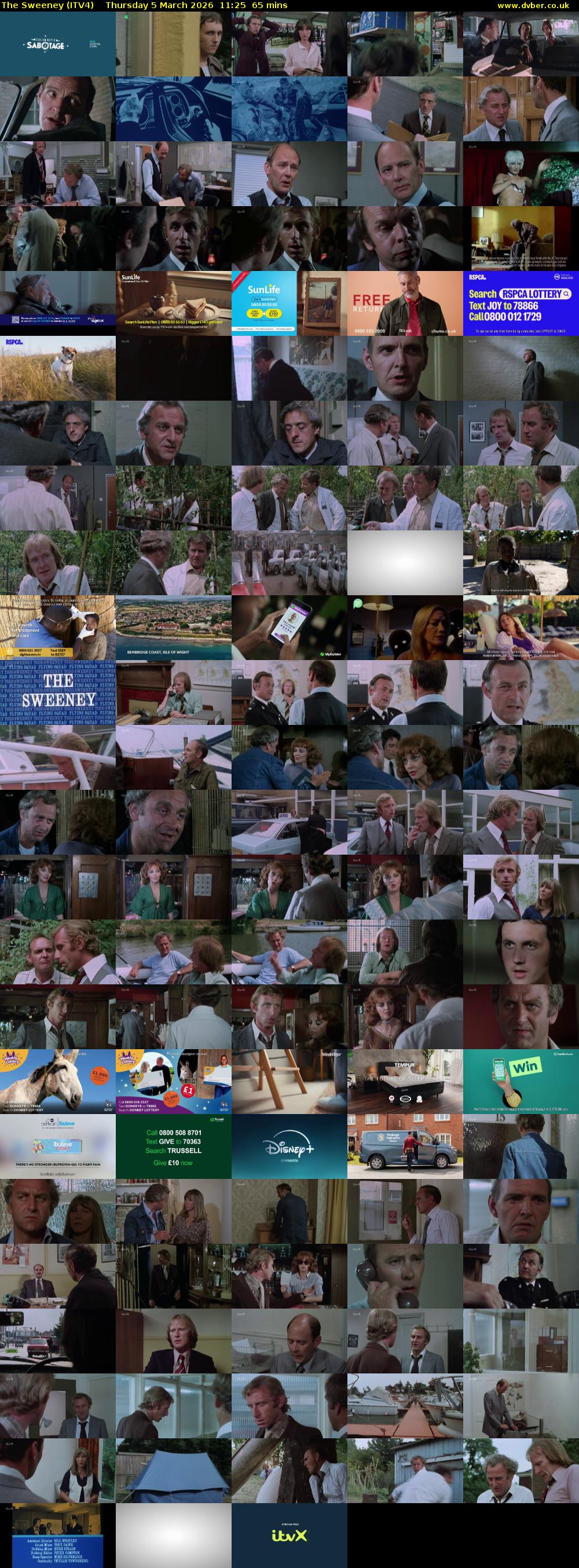 The Sweeney (ITV4) Thursday 5 March 2026 11:25 - 12:30