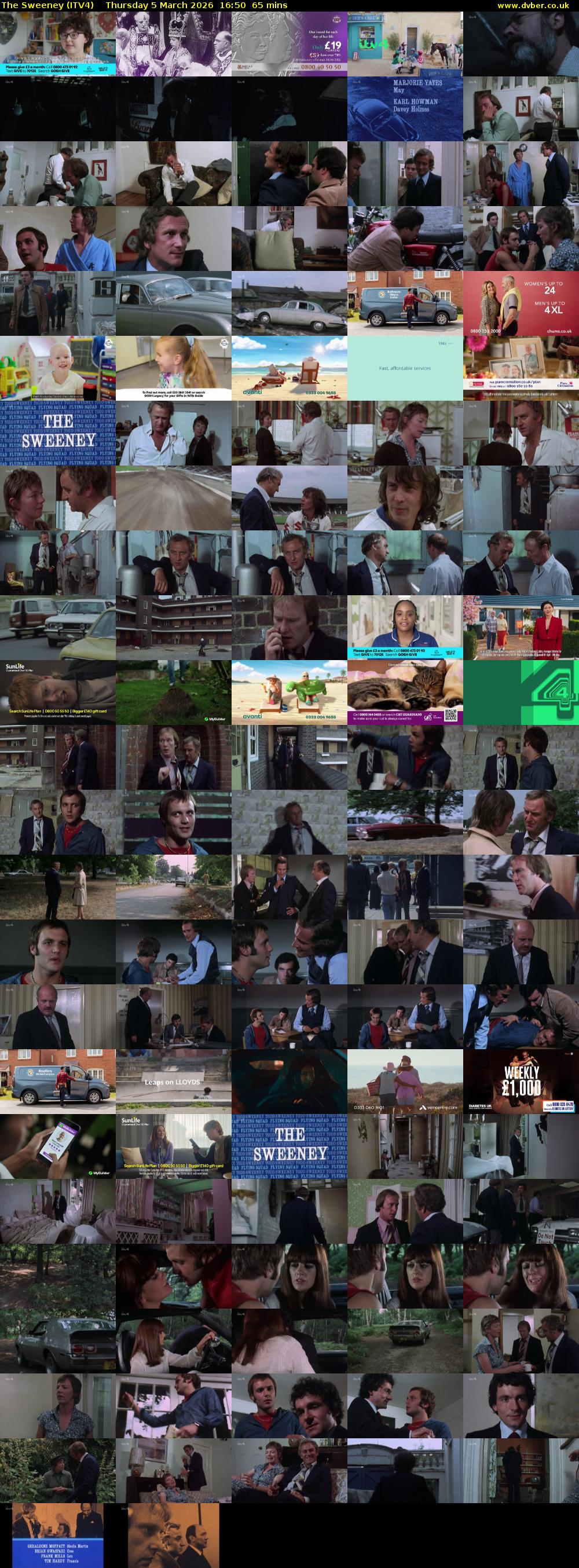 The Sweeney (ITV4) Thursday 5 March 2026 16:50 - 17:55