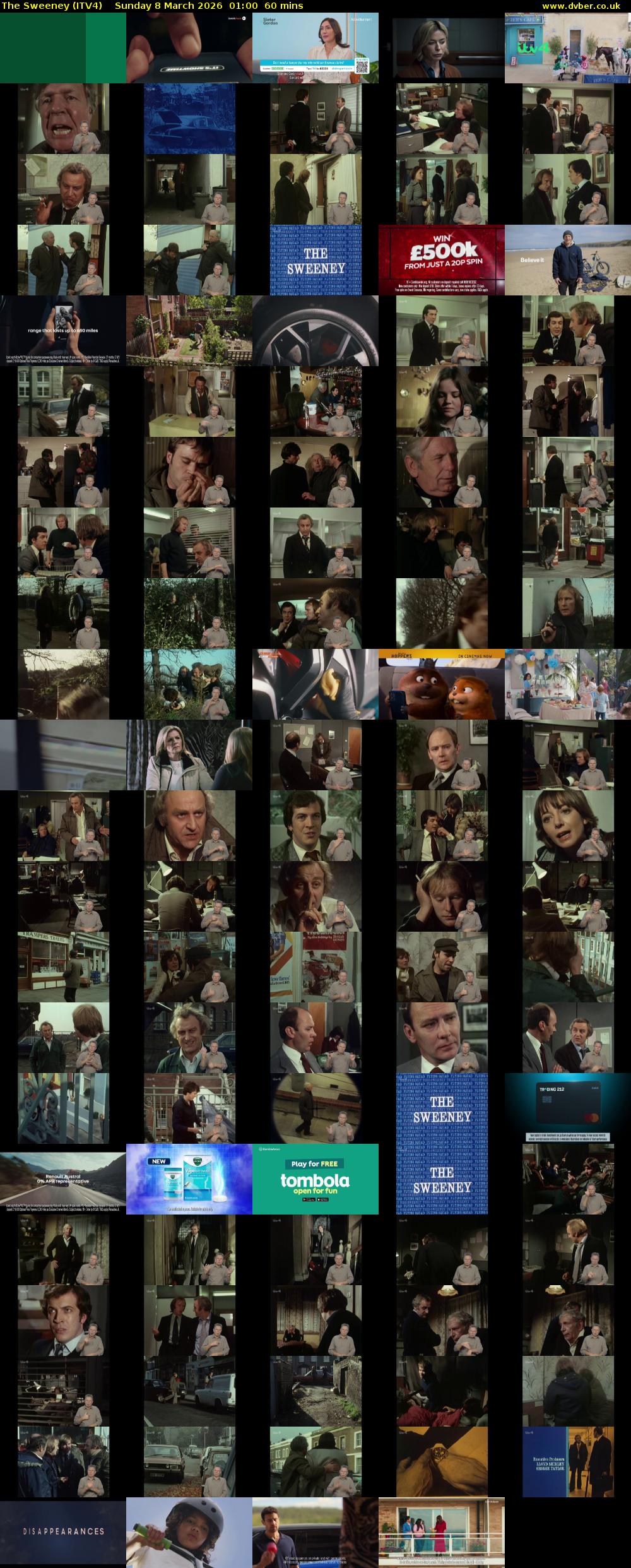 The Sweeney (ITV4) Sunday 8 March 2026 01:00 - 02:00