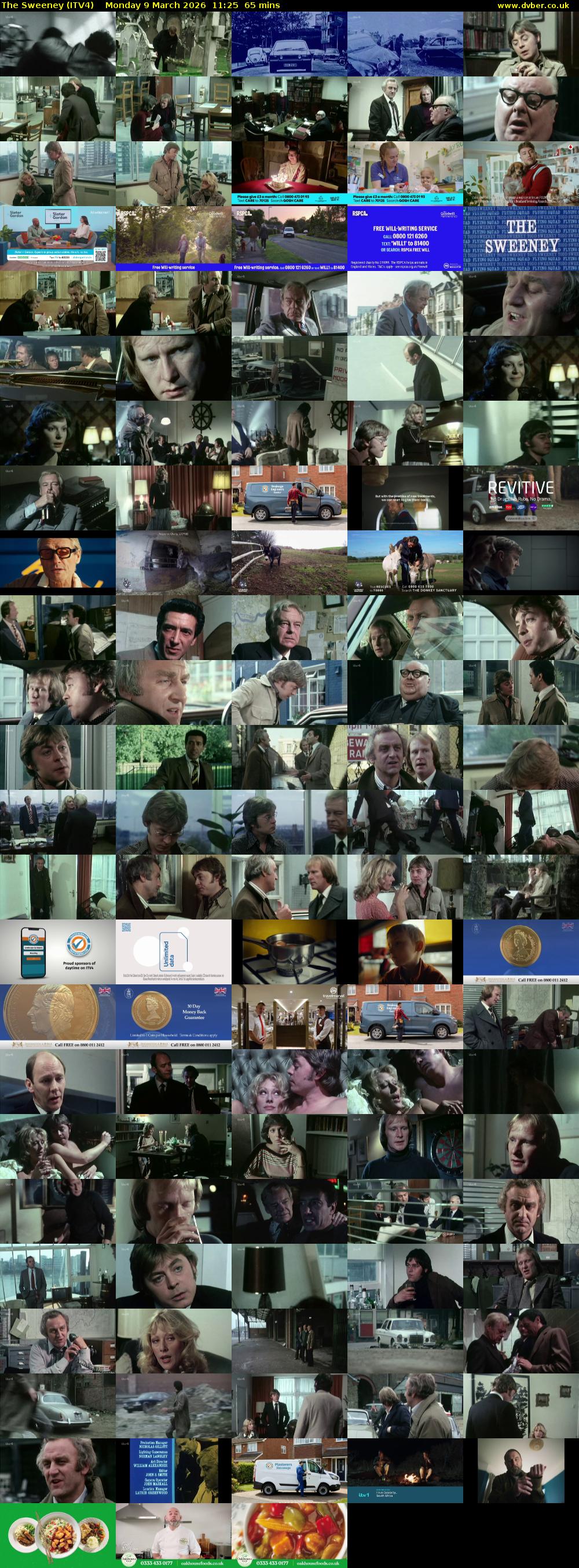 The Sweeney (ITV4) Monday 9 March 2026 11:25 - 12:30