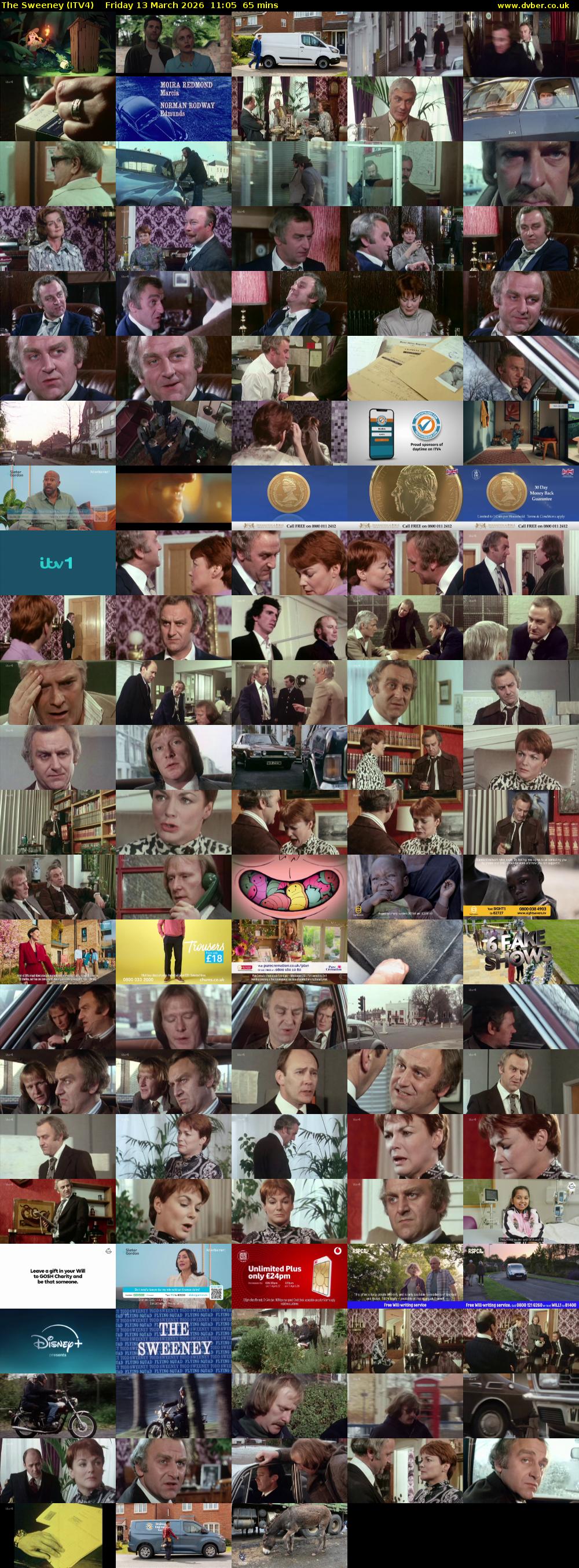 The Sweeney (ITV4) Friday 13 March 2026 11:05 - 12:10