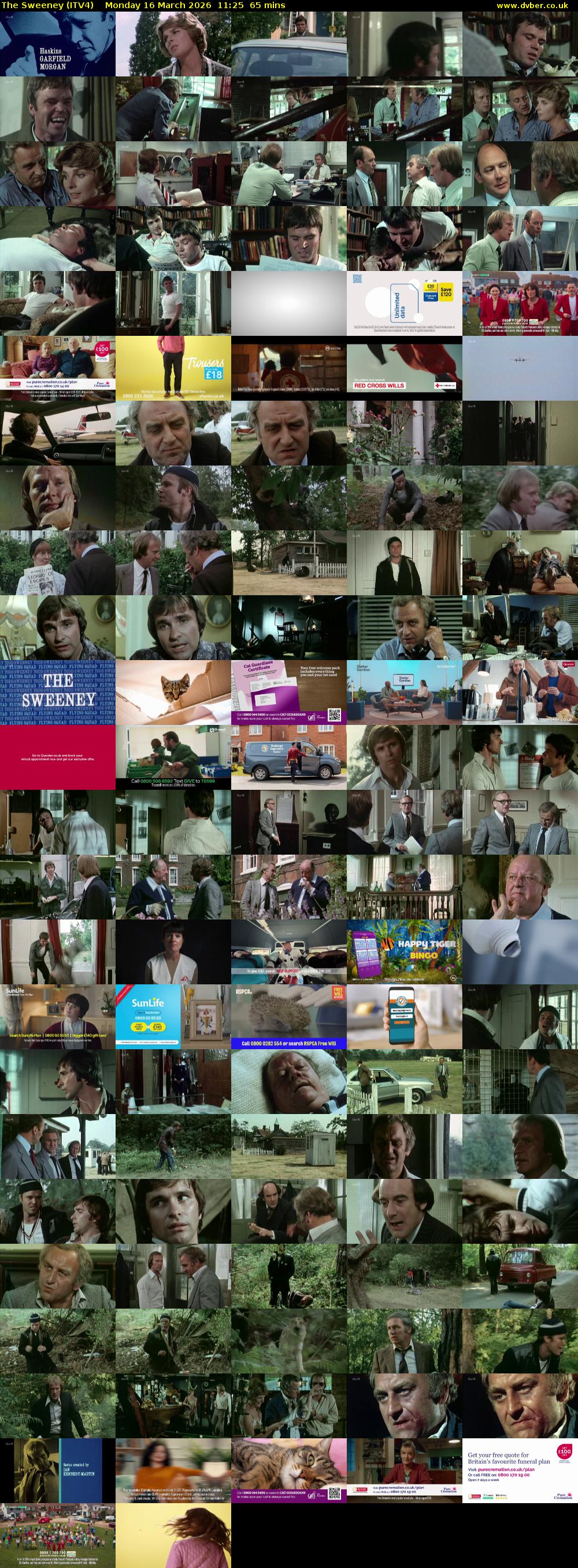 The Sweeney (ITV4) Monday 16 March 2026 11:25 - 12:30