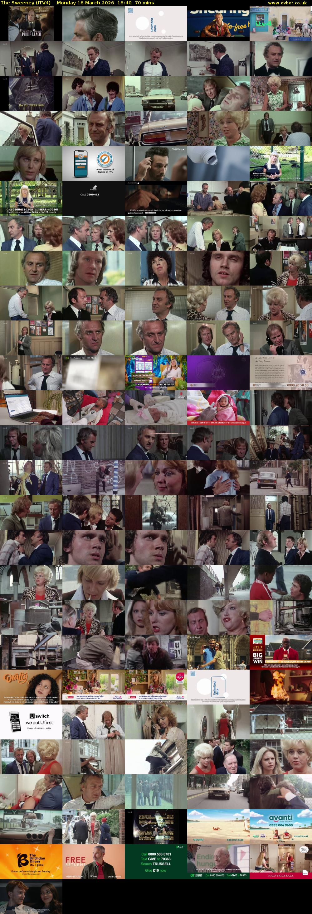 The Sweeney (ITV4) Monday 16 March 2026 16:40 - 17:50