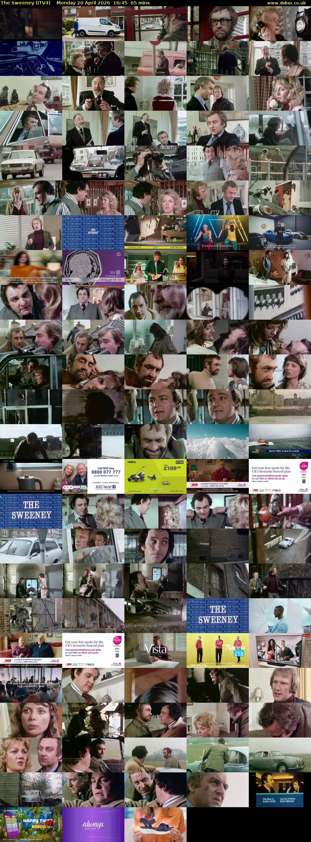 The Sweeney (ITV4) Monday 20 April 2026 16:45 - 17:50
