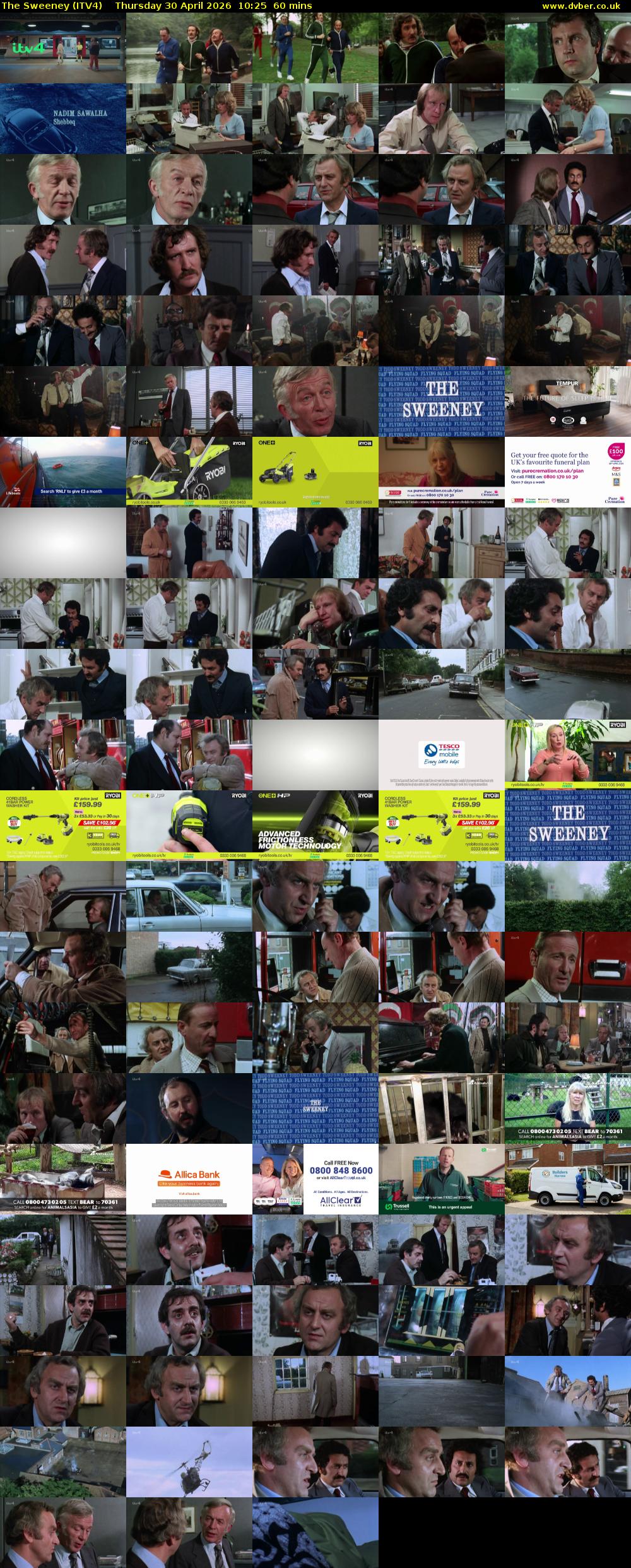 The Sweeney (ITV4) Thursday 30 April 2026 10:25 - 11:25