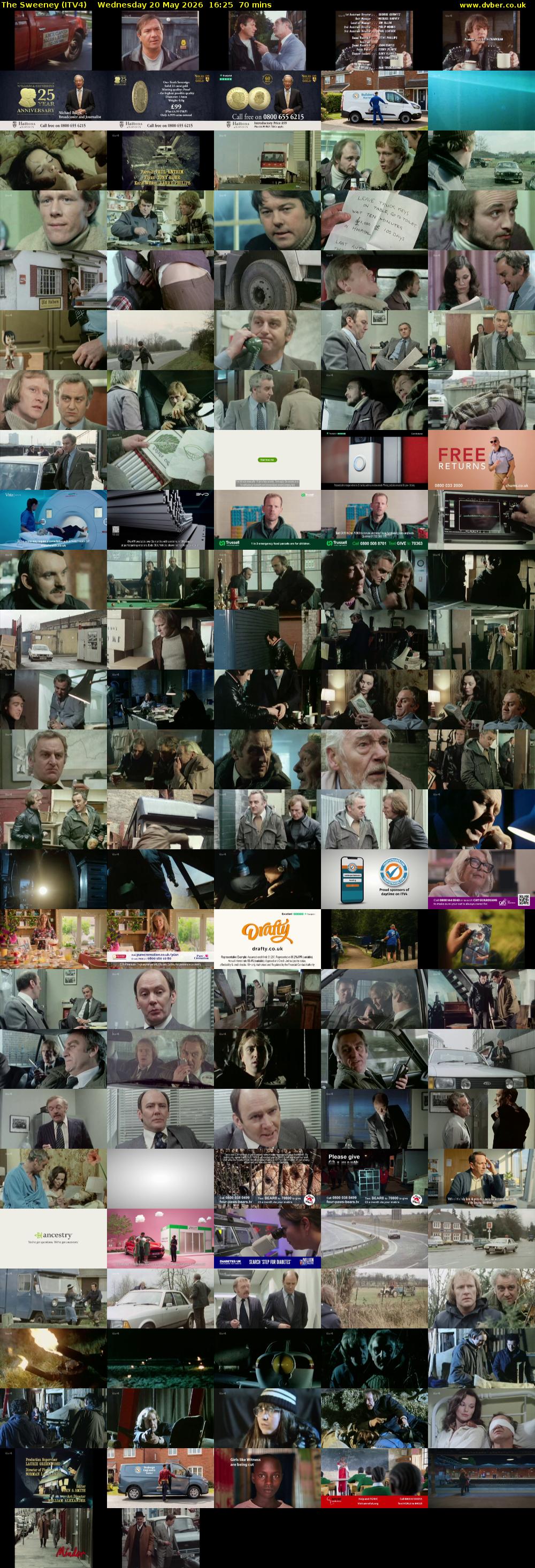 The Sweeney (ITV4) Wednesday 20 May 2026 16:25 - 17:35