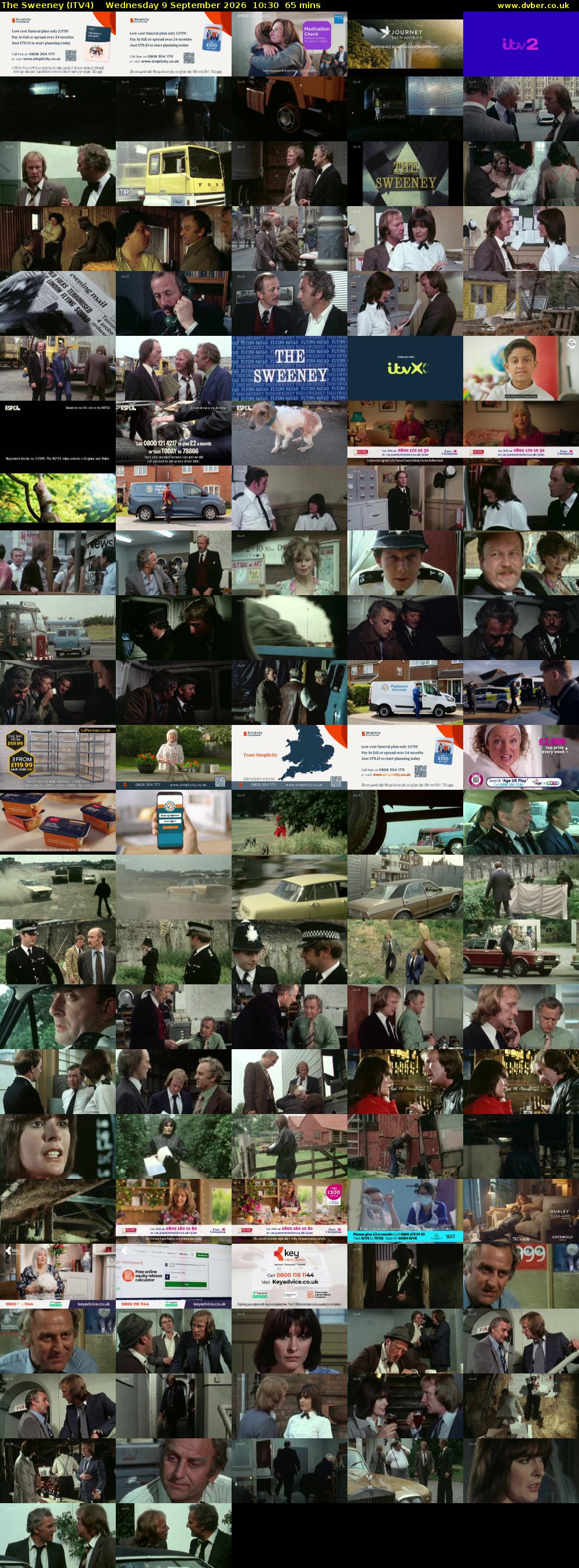 The Sweeney (ITV4) Wednesday 9 September 2026 10:30 - 11:35