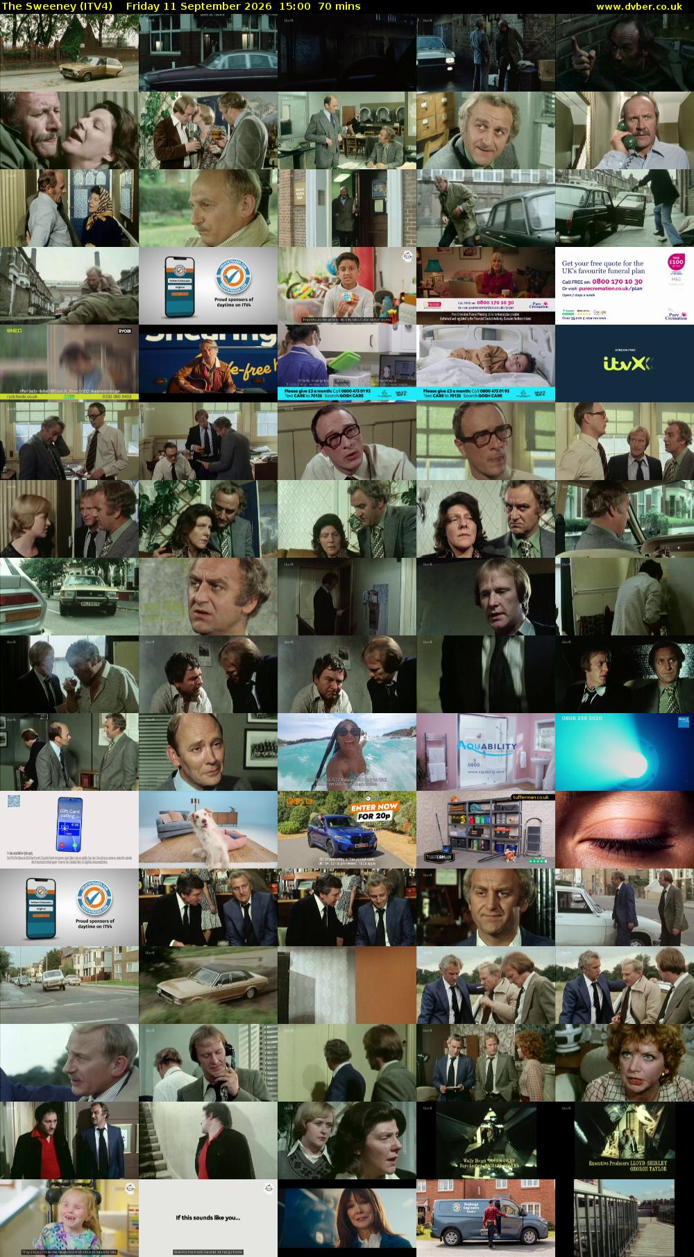The Sweeney (ITV4) Friday 11 September 2026 15:00 - 16:10