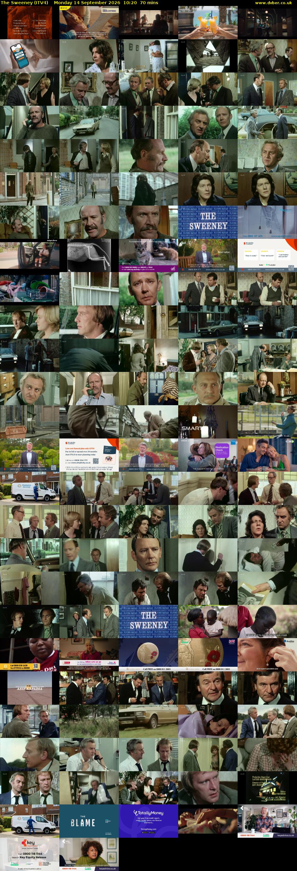 The Sweeney (ITV4) Monday 14 September 2026 10:20 - 11:30