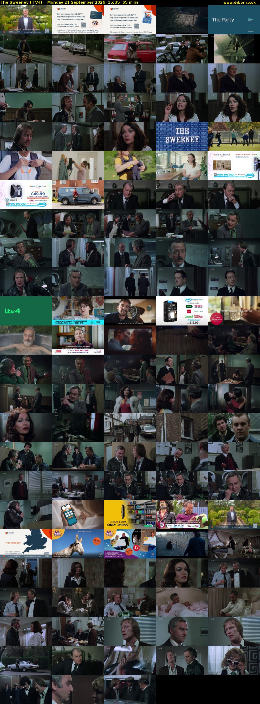 The Sweeney (ITV4) Monday 21 September 2026 15:35 - 16:40