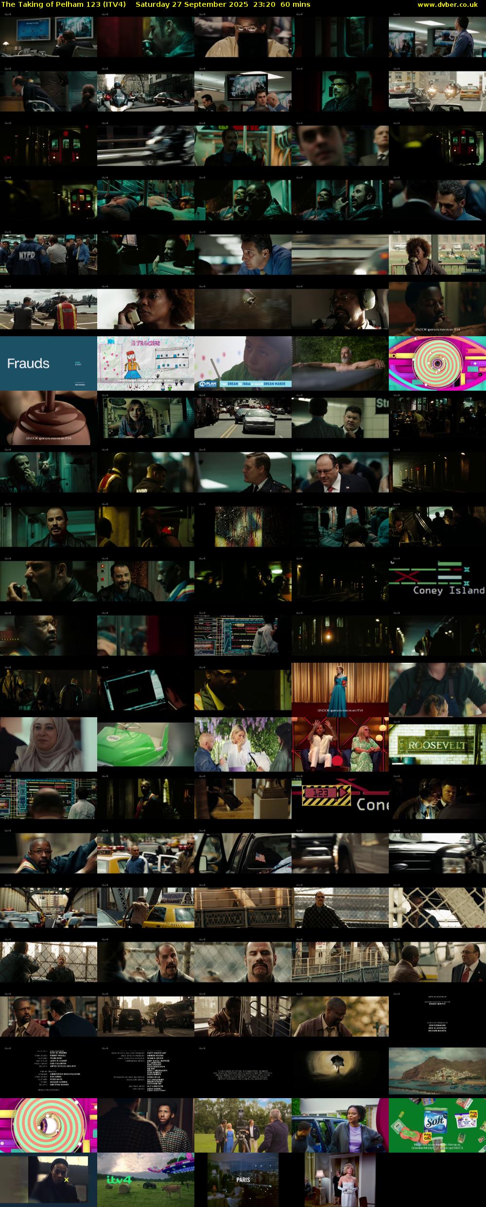 The Taking of Pelham 123 (ITV4) Saturday 27 September 2025 23:20 - 00:20