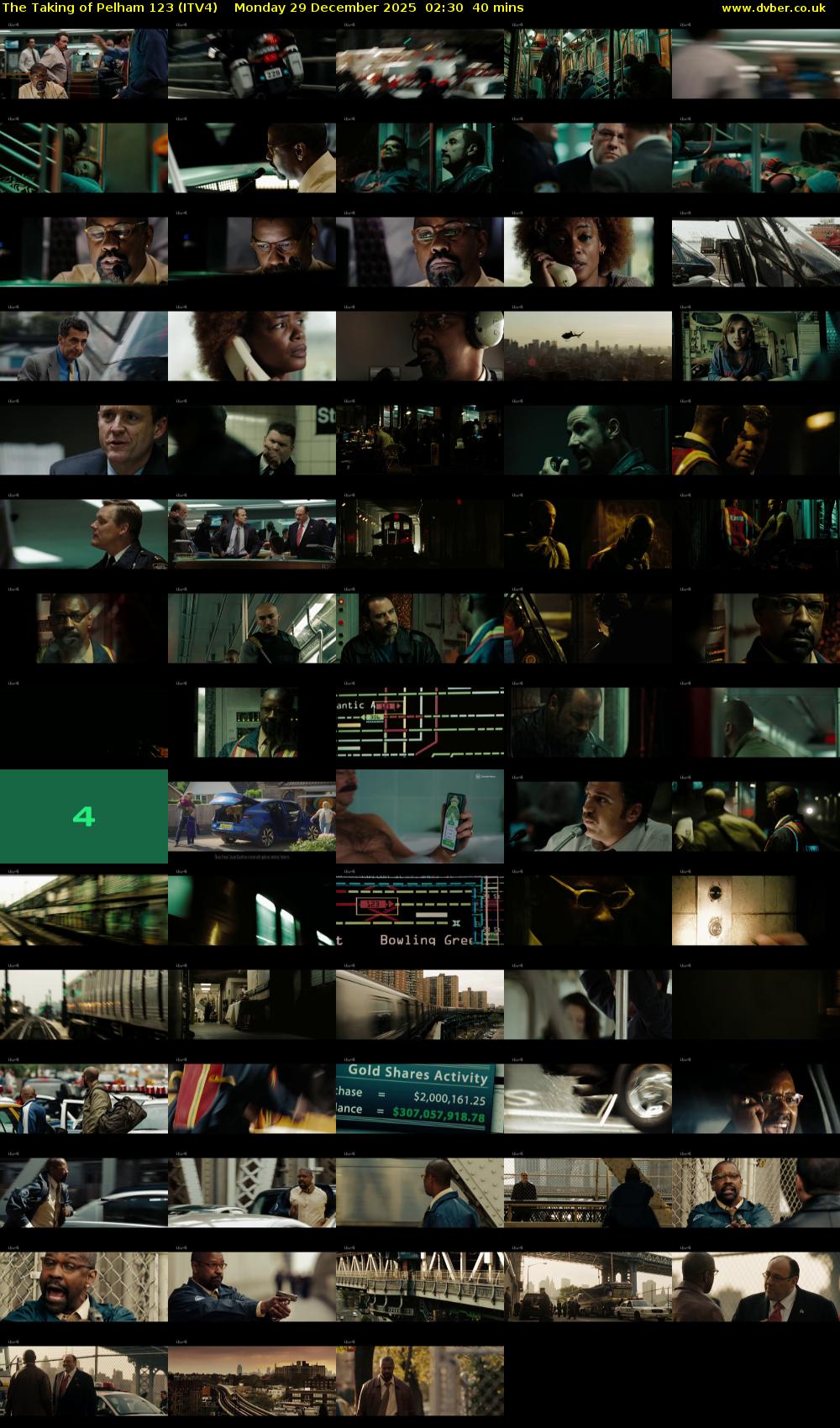 The Taking of Pelham 123 (ITV4) Monday 29 December 2025 02:30 - 03:10