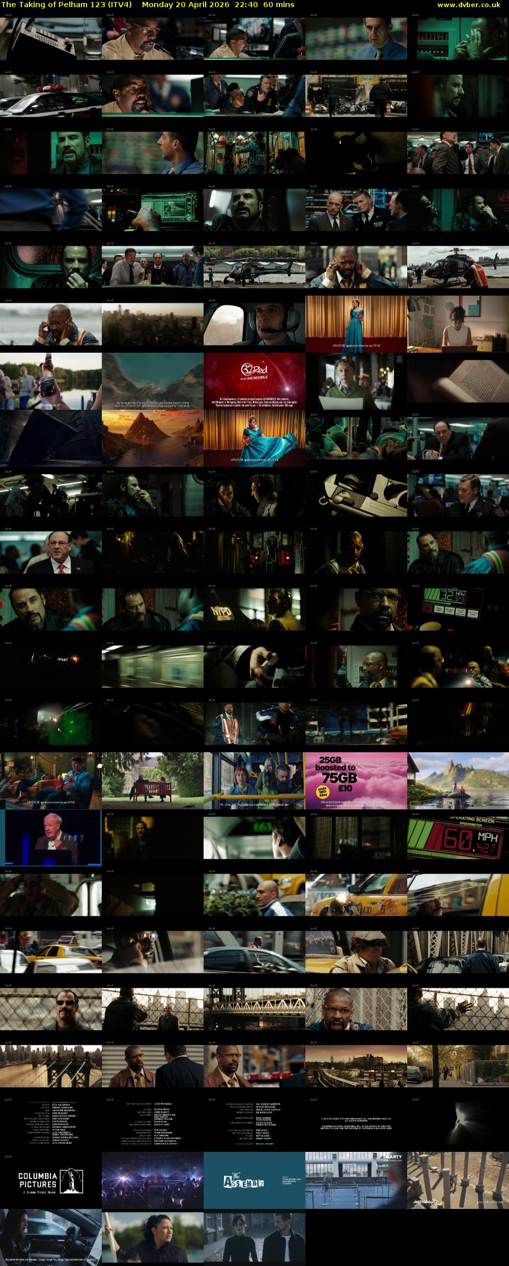 The Taking of Pelham 123 (ITV4) Monday 20 April 2026 22:40 - 23:40