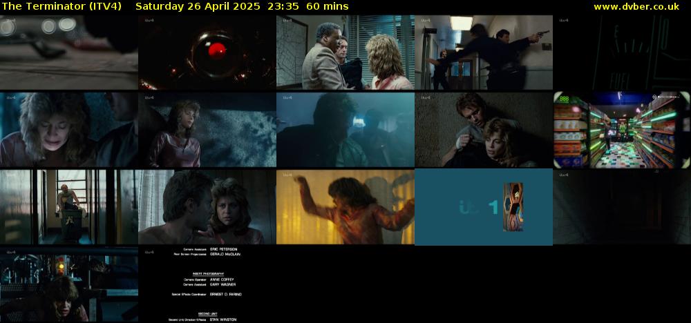 The Terminator (ITV4) Saturday 26 April 2025 23:35 - 00:35