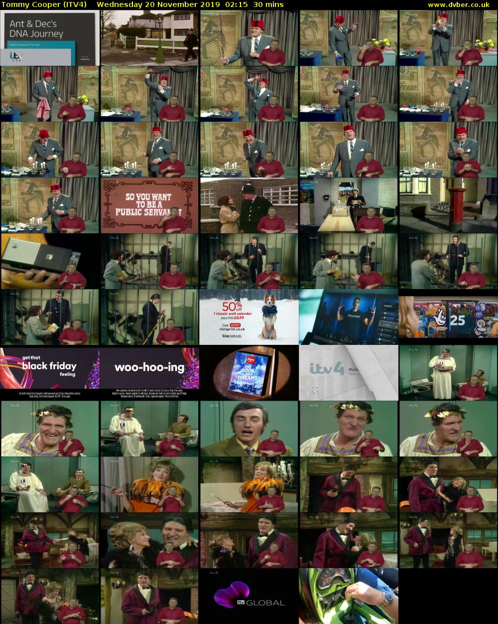 Tommy Cooper (ITV4) Wednesday 20 November 2019 02:15 - 02:45
