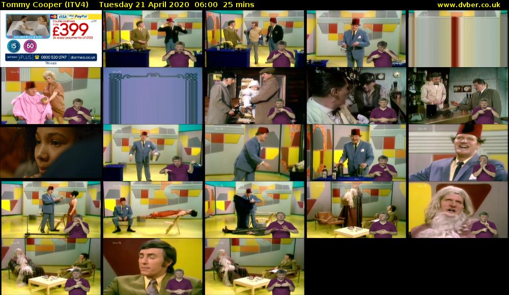 Tommy Cooper (ITV4) Tuesday 21 April 2020 06:00 - 06:25