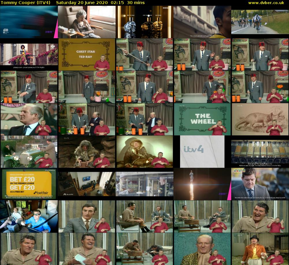 Tommy Cooper (ITV4) Saturday 20 June 2020 02:15 - 02:45