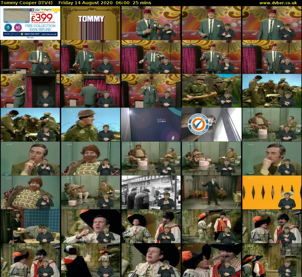Tommy Cooper (ITV4) Friday 14 August 2020 06:00 - 06:25