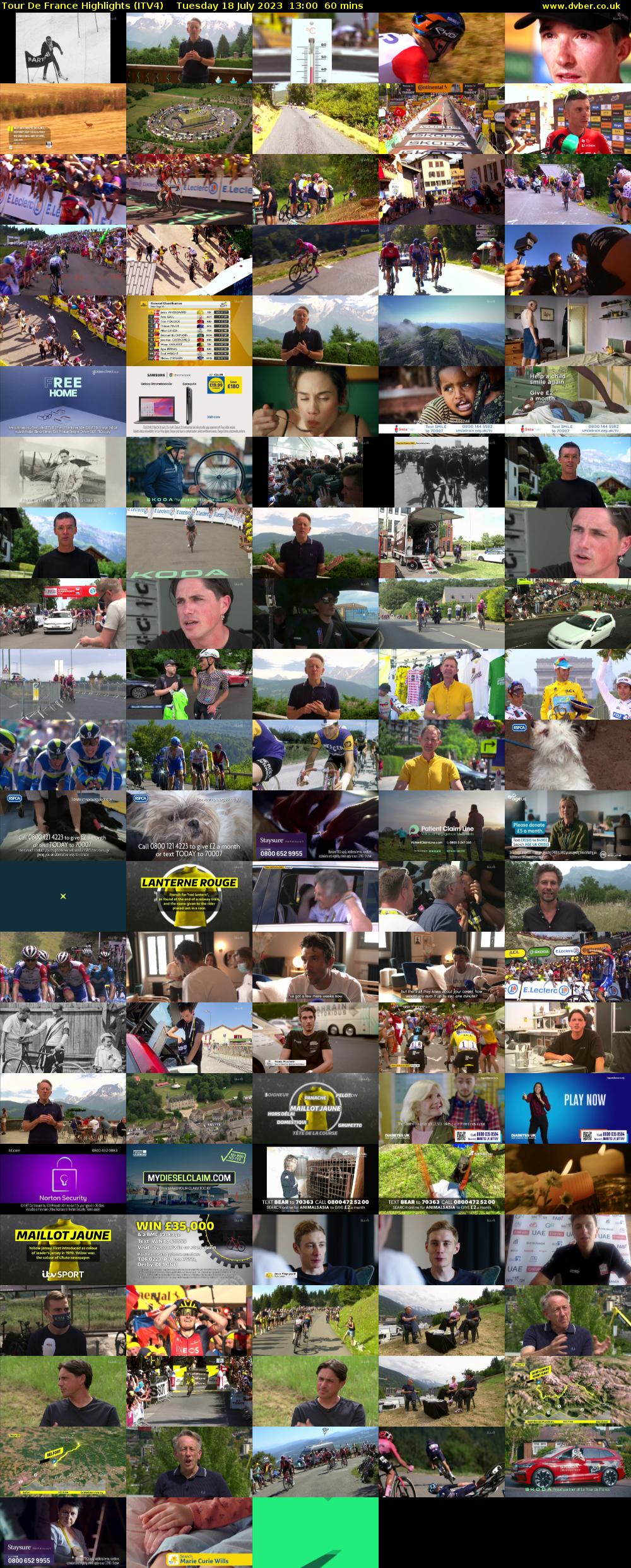 Tour De France Highlights (ITV4) Tuesday 18 July 2023 13:00 - 14:00