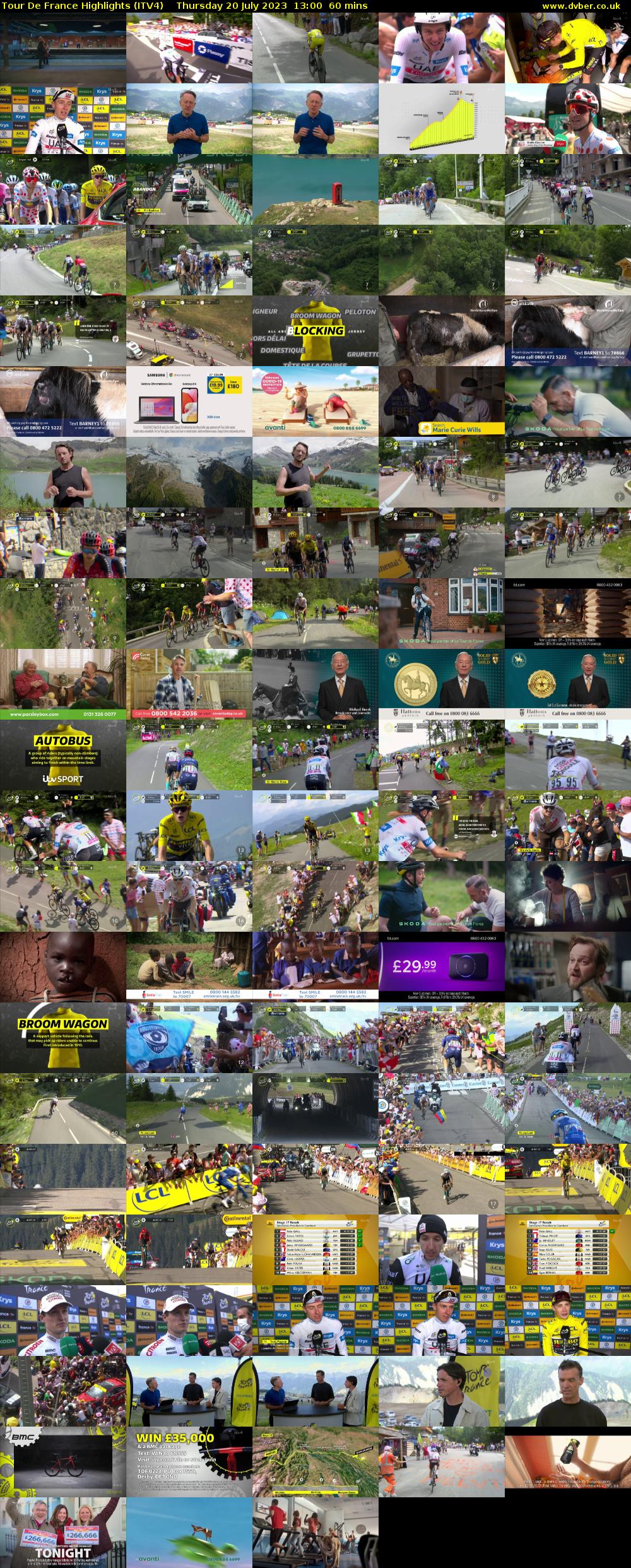 Tour De France Highlights (ITV4) Thursday 20 July 2023 13:00 - 14:00