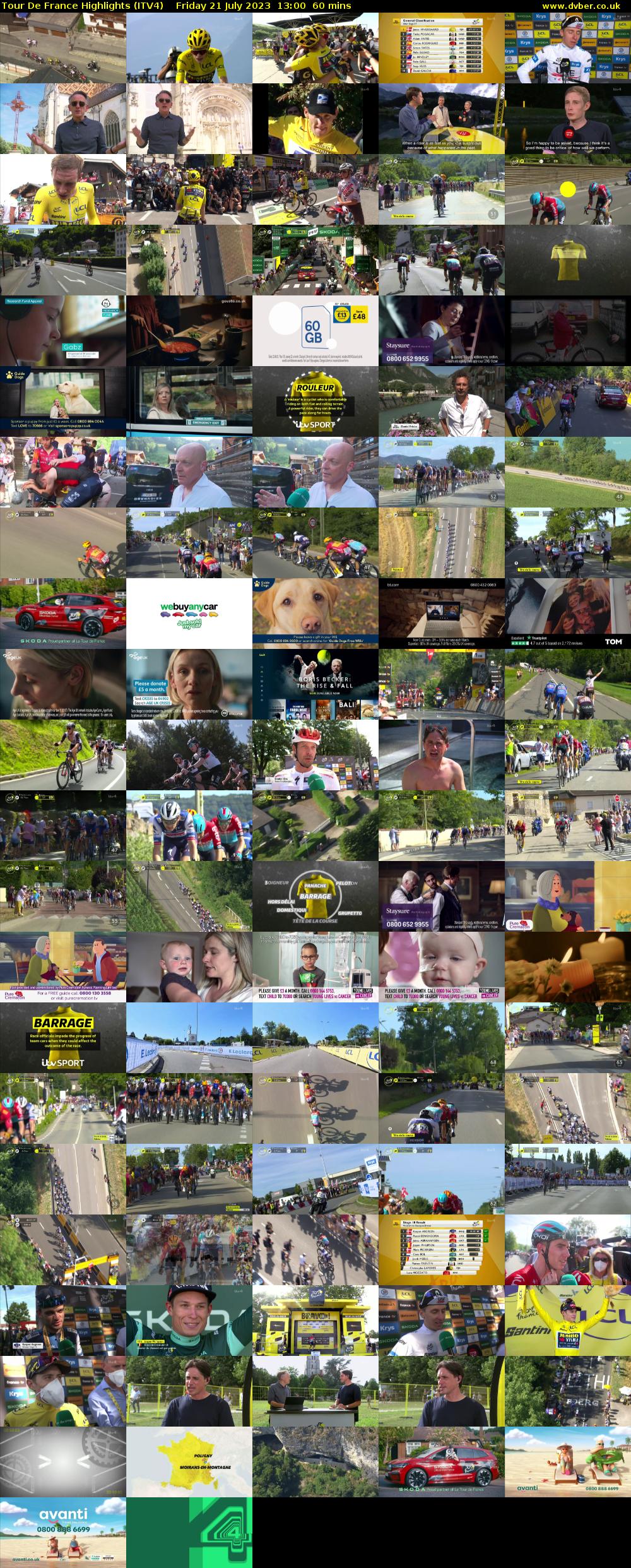 Tour De France Highlights (ITV4) Friday 21 July 2023 13:00 - 14:00