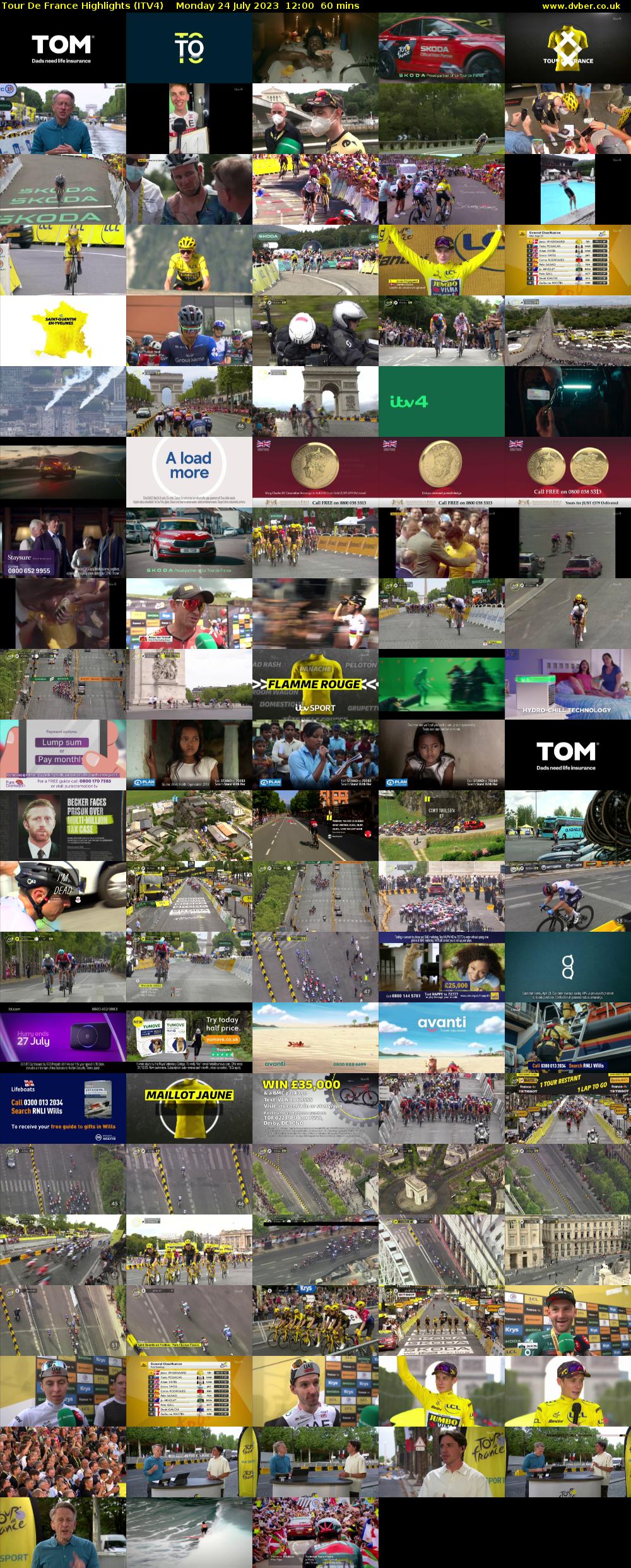 Tour De France Highlights (ITV4) Monday 24 July 2023 12:00 - 13:00